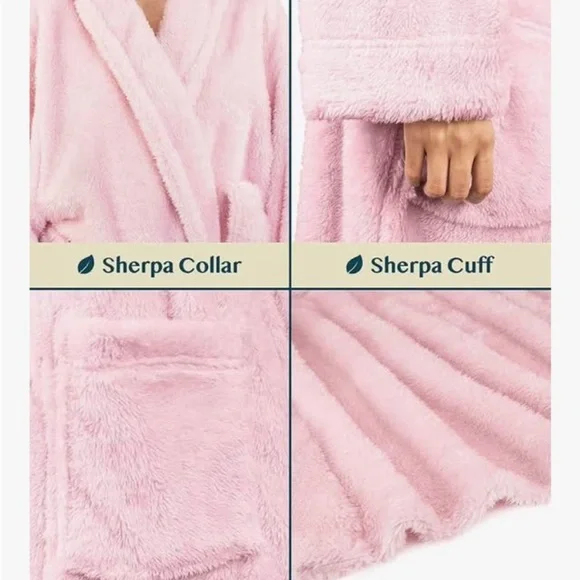 Cozy Pink Plush Bathrobe - Picture 2 of 5